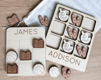 Custom Name Tic Tac Toe Game – Personalized Playing Pieces