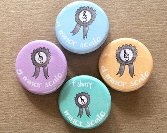 Minor Scale Button Pins // Piano Teacher // Musician Gift // Teacher Gift // Student Gift // Piano Lessons