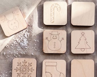 Maple Wood Christmas Memory Matching Game: Festive Family Fun Toy (24 Pieces)