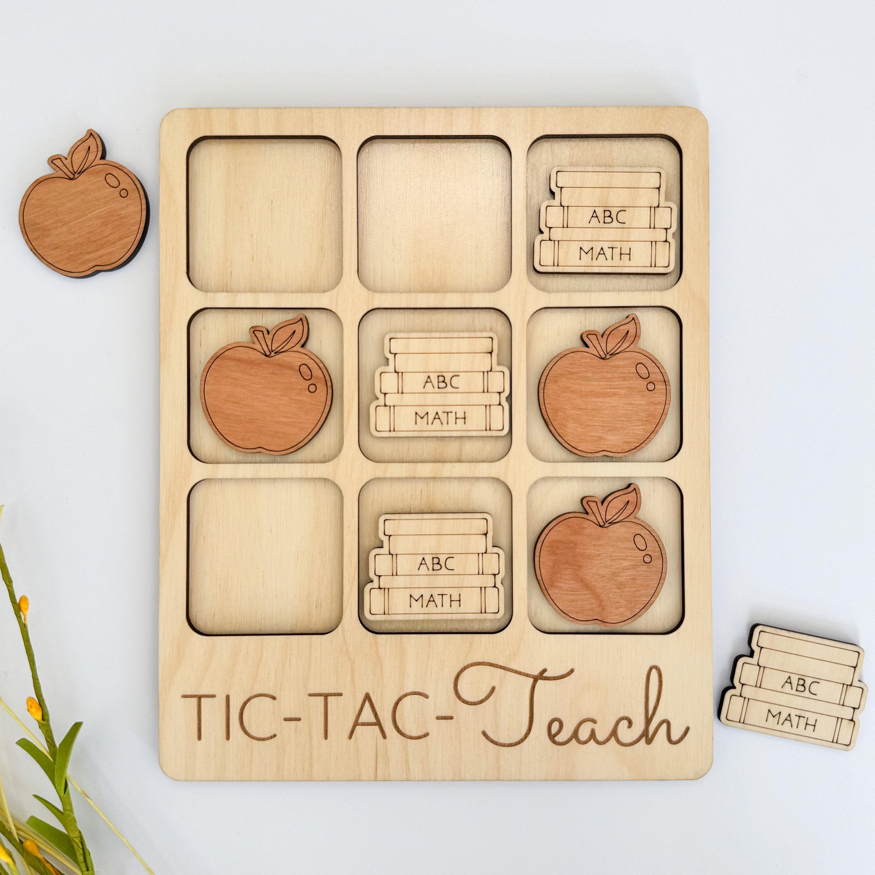 Teacher Wooden Tic-tac-toe Board School Wooden Board Game