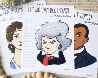 Composer Posters Complete Collection//Beethoven//Bach//Music Poster//Music Teacher