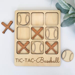 Baseball Tic-Tac-Toe Holzbrettspiel Home Run Derby Spielset Familien - Perfekt für Spaß, Reisespiele und für Familienspielabende