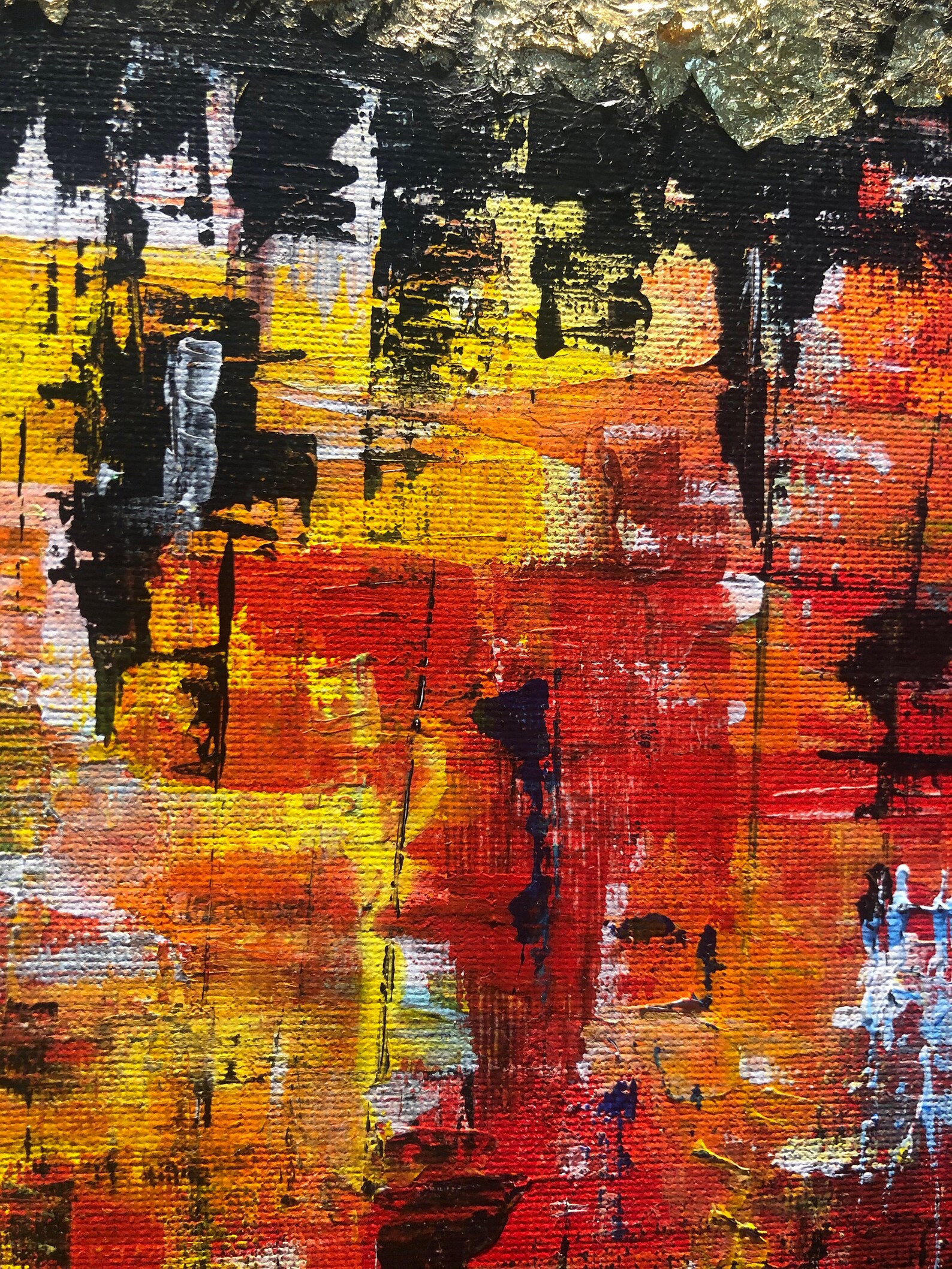 Original Toronto City View Painting Abstract Wall Art Etsy