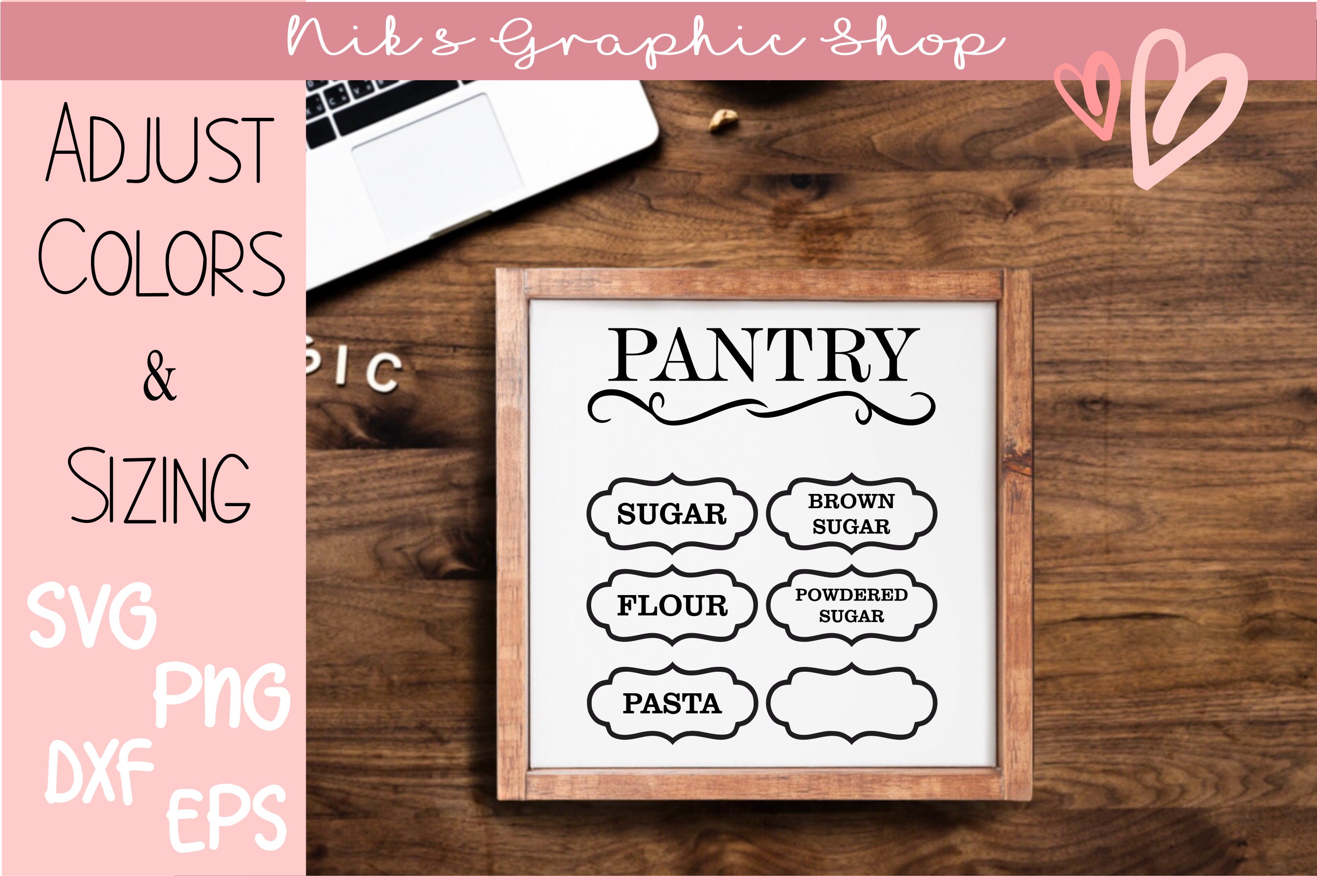 Download PANTRY svg kitchen svg pantry labels cut files download | Etsy