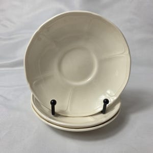 THREE Wedgwood Queen&#39;s Plain Saucers ONLY All Off-White Queen&#39;s Shape