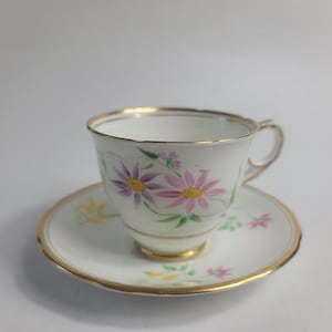 Royal Albert Bone China Centennial Rose Tea Cup & Saucer White Pink Roses