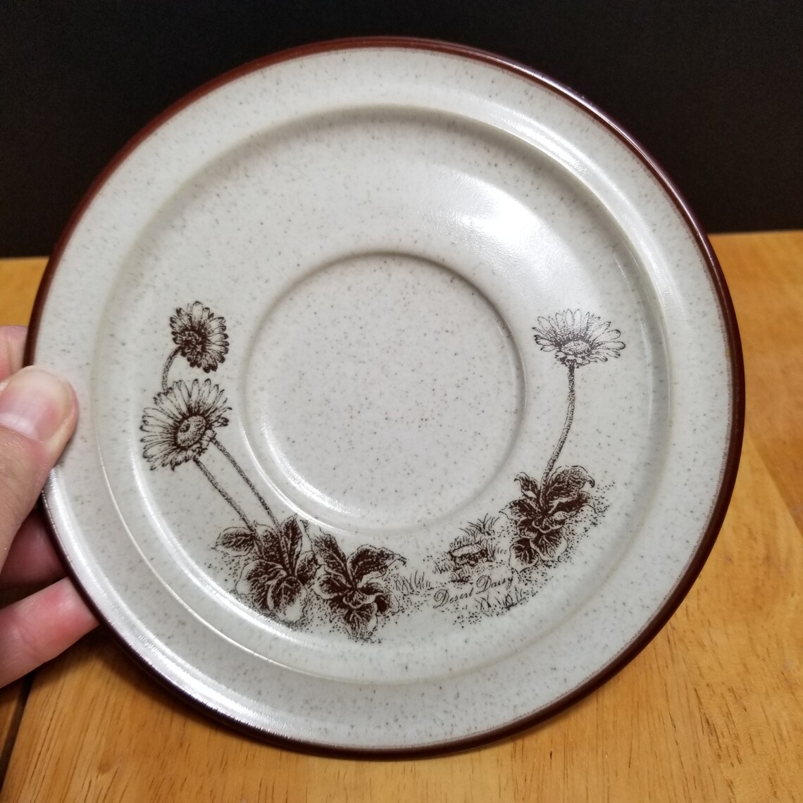 Noritake Stoneware Desert Flowers Cup & Saucer Tan with Brown Etsy