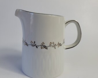 Sango Fine China Carillon Creamer White Gold Berries Platinum Leaves