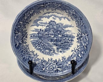English Village by Salem .olde Staffordshire Blue and White 3