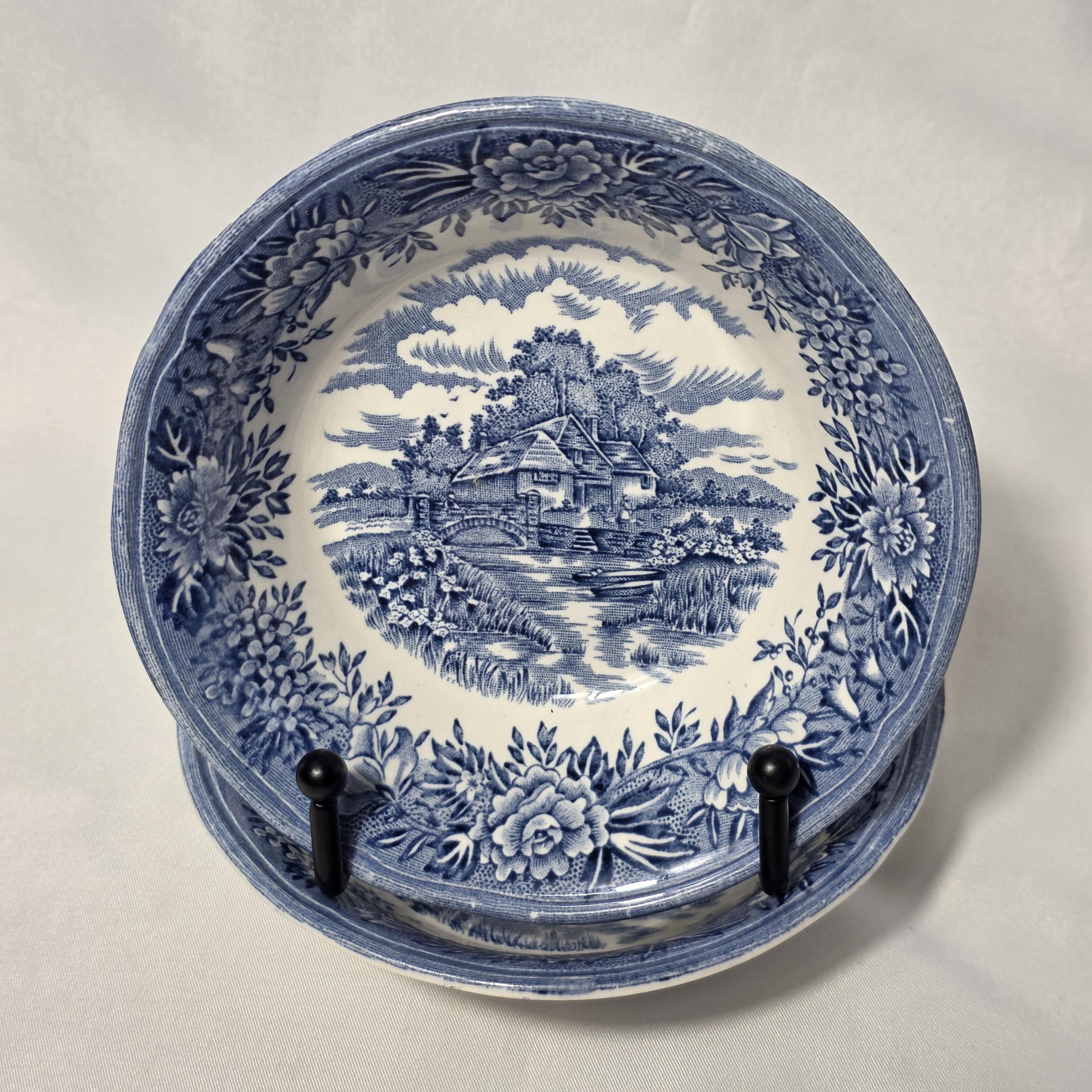 Blue English Village - Etsy