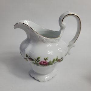 Traditions China Johann Haviland Moss Rose Creamer White with Pink Roses