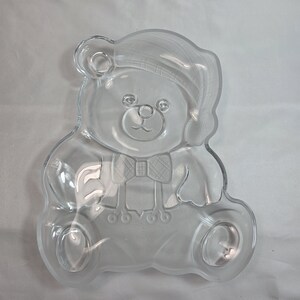 Mikasa Holiday Bear Crystal Serving Platter Clear & Frosted Glass