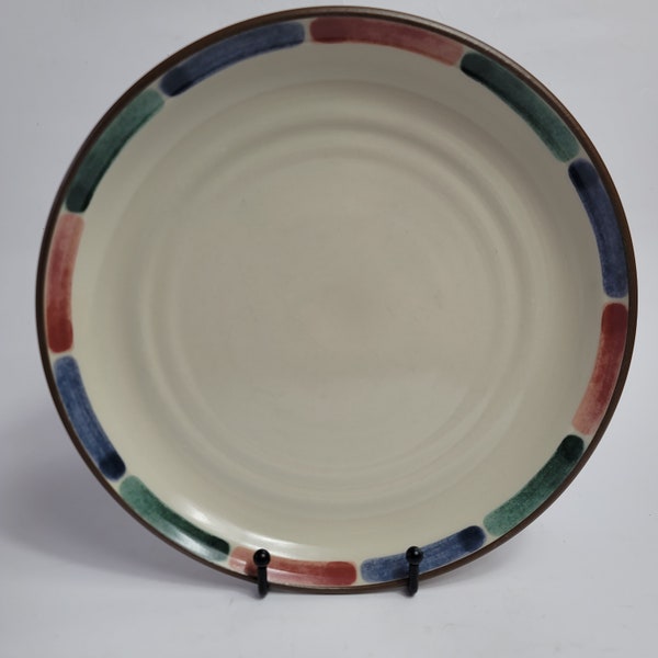 ONE Noritake Stoneware Warm Sands Dinner Plate Terracotta with Blue Green Red