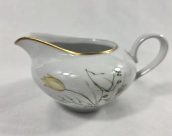 Stonegate Spring Breeze 9 Inch Round Serving Bowl White with Yellow Tulips