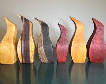 Handmade Exotic Wood Decorative Penguin, Scrap Wood Decor
