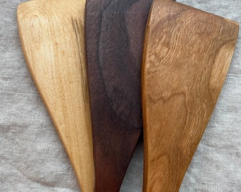 Wooden Spatula, Kitchen Tool, Handmade, Cherry Wood, Maple Wood, Walnut Wood