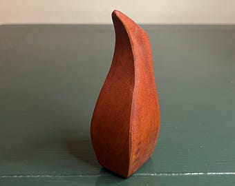 Handmade Exotic Wood Decorative Penguin, Scrap Wood Decor