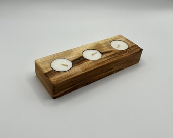 Handmade Wooden Votive Candle Holder - Maple Rustic Natural Wood Decor for Tealights and Votives