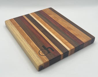 Hardwood Cutting Board, Walnut Maple Cherry Purple Heart Butcher Block