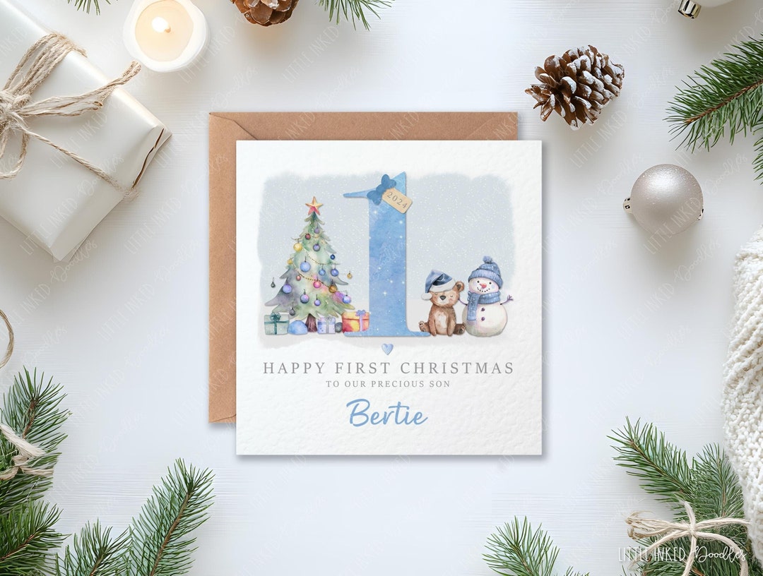 Second Ave Weihnachtskarte 'Happy First Christmas As My Auntie' Mit Pinguin-Motiv – 210 X 148 Mm, Aus 350 G/m² Leinenkarton, Mit Umschlag