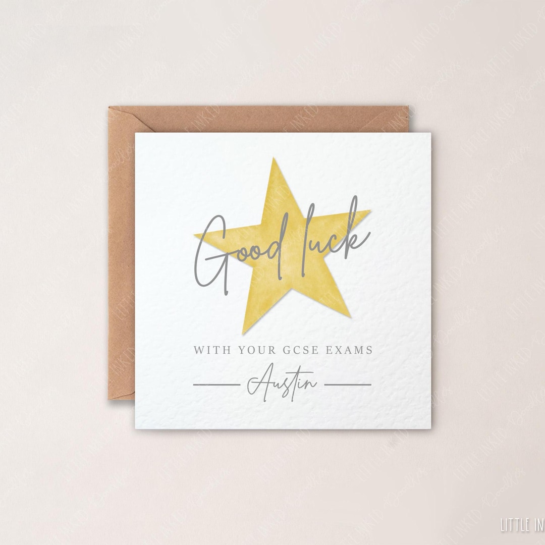 Good Luck With Your Exams Card, Personalised Star Good Luck Card for ...