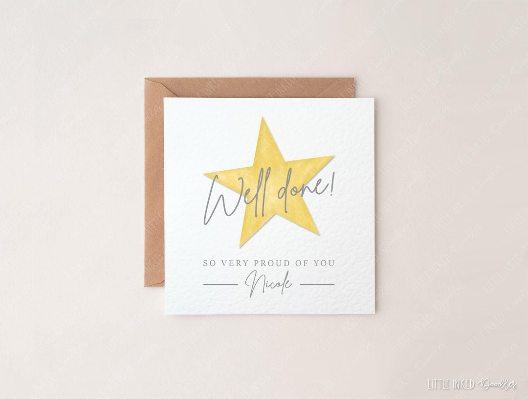 Well Done so Very Proud of You Card, Personalised Congratulations Card ...