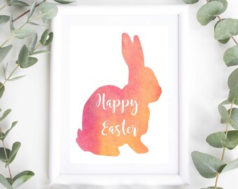 Easter Bunny Printable, Happy Easter Print, Easter Printable, Bunny Print, Happy Easter Printable, Easter Decor, Easter Wall Print, Decor
