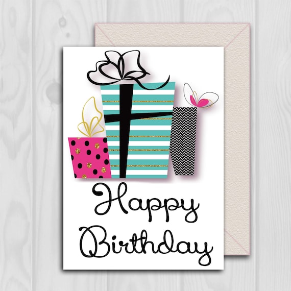 Happy Birthday Card Printable Card For Her Gift For Her | Etsy
