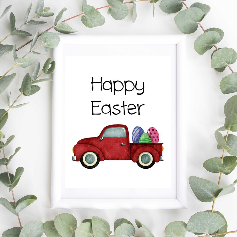 Farm Truck Happy Easter Print Happy Easter Printable - Etsy