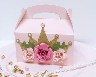 Princess Party Favor Boxes, Pink and Gold First Birthday, Princess Baby Shower Favors, Pink and Gold Princess Birthday Party