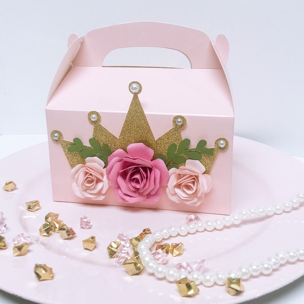 Princess Party Favor Boxes, Pink and Gold First Birthday, Princess Baby Shower Favors, Pink and Gold Princess Birthday Party