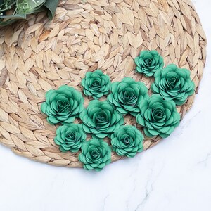 Green Small Paper Flowers, Rosettes, Paper Roses, Wedding flowers