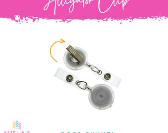 Replacement Alligator or Belt Clip Badge Reel ONLY, NO TOPPER