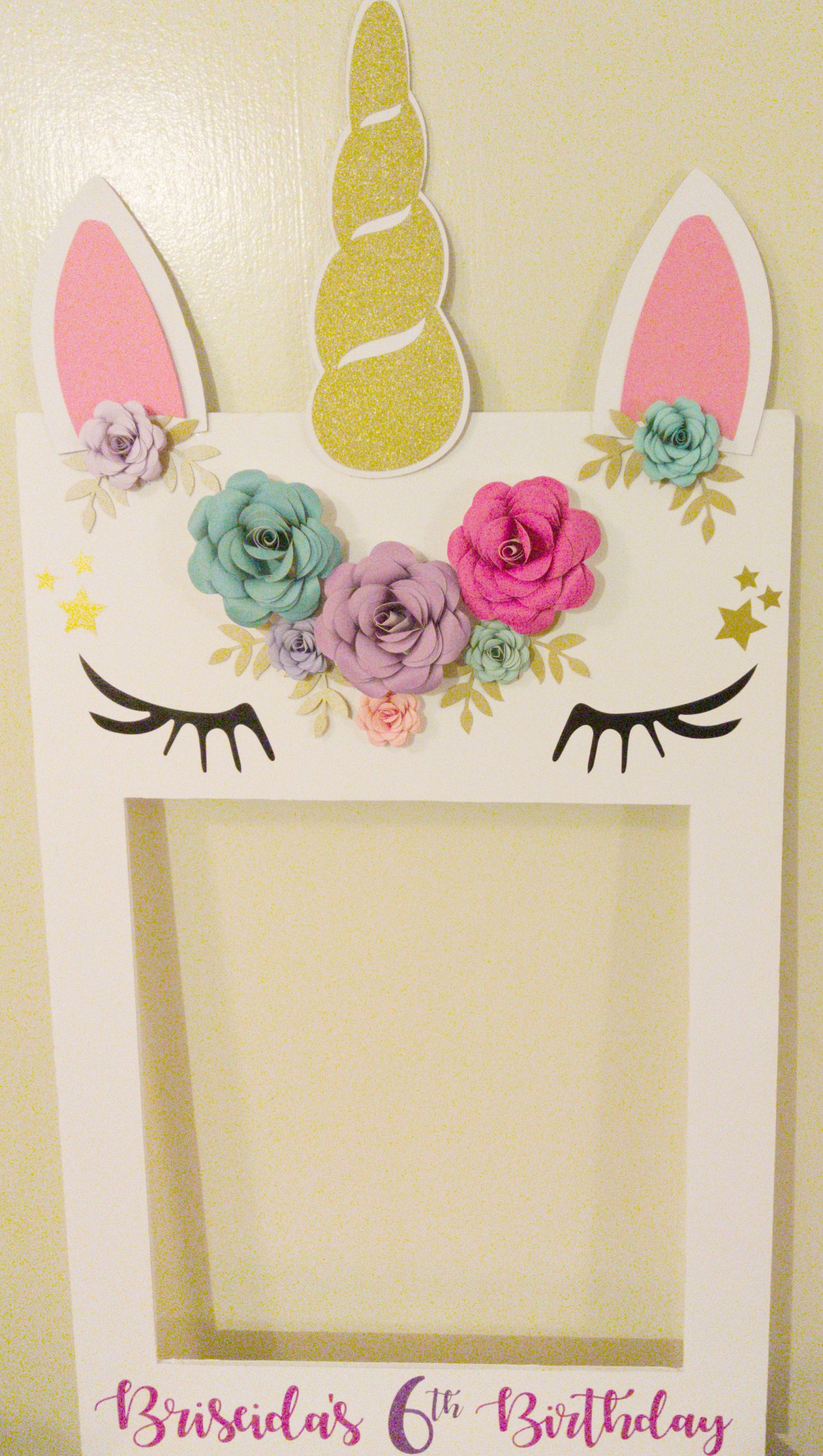 Personalized Unicorn Photo Booth Frame – Birthday Party Selfie