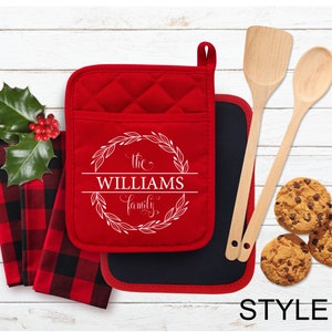 Personalized Potholder, Family Gift, Christmas Gift, Custom Gift