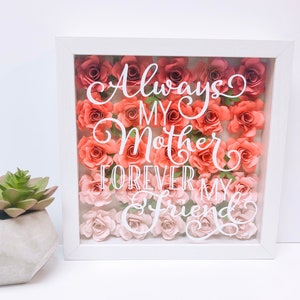 Mother’s Day Gift Shadow Box, Paper Flower Shadow Box, Birthday Gift
