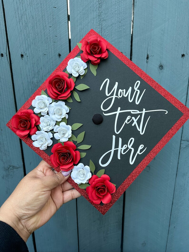 Custom Graduation Cap Topper Decorated Grad Cap Base Glitter Etsy