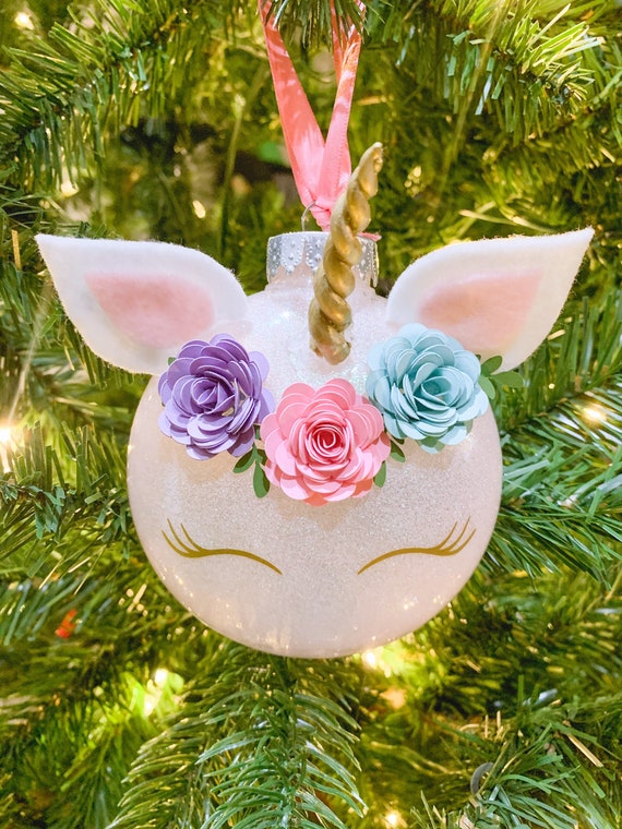 Unicorn christmas ornament deals