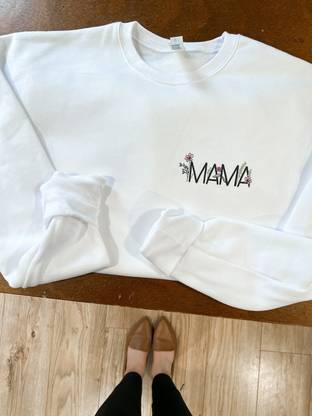 The Mama Sweatshirt Tee floral Mama Mama Crew - Etsy