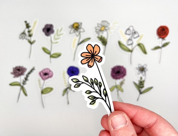 Birth Flower Vinyl Sticker: Waterproof Laptop Decal
