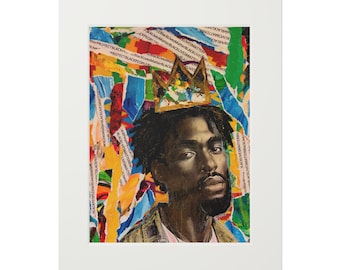 Giclée Print, Crowned Resistance Limited Edition Fine Art Poster, Black Lives Matter Wall Decor, Protect Black People Artwork, Black Men