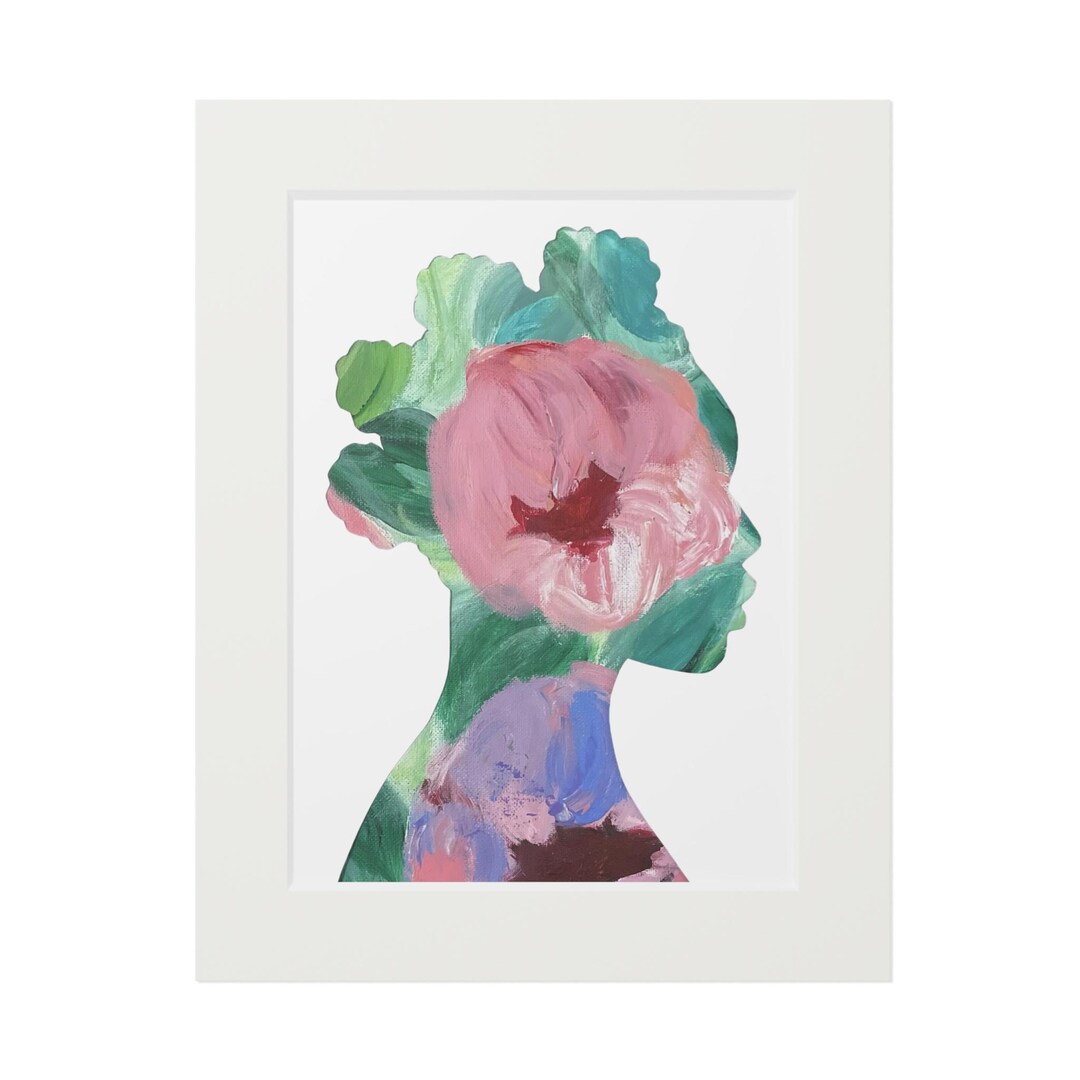 Art Print, Empowering Black Woman Floral Afrocentric Silhouette Collage ...