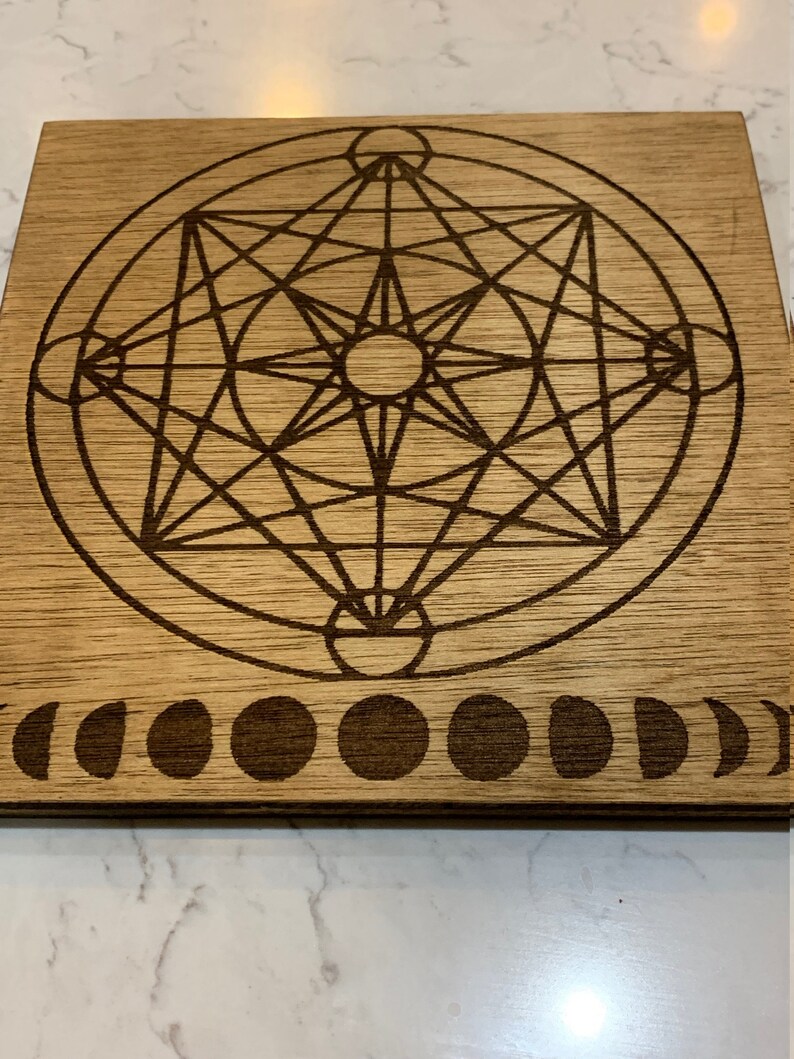Crystal Grid Metatron's Cube Laser Engraved Etsy