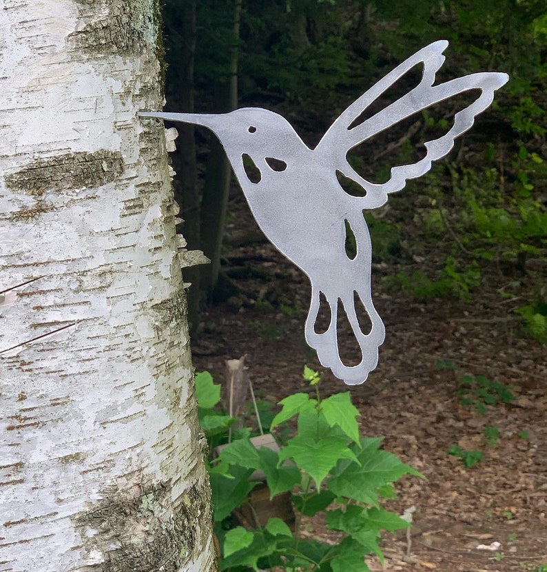 Metal Bird Hummingbird Garden Decor Etsy
