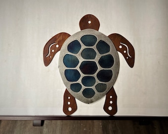 Arte de pared de tortuga de acero, Decoración de pared de metal, Arte de pared en capas, Arte de pared moderno