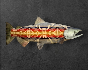 48" Chinook Salmon in Pendleton wool fabric