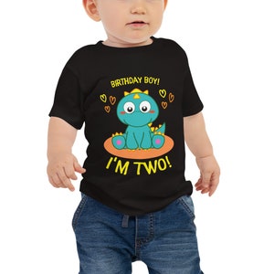 Zwei Jahre Dinosaurier Geburtstag Baby Jersey Kurzarm T-Shirt