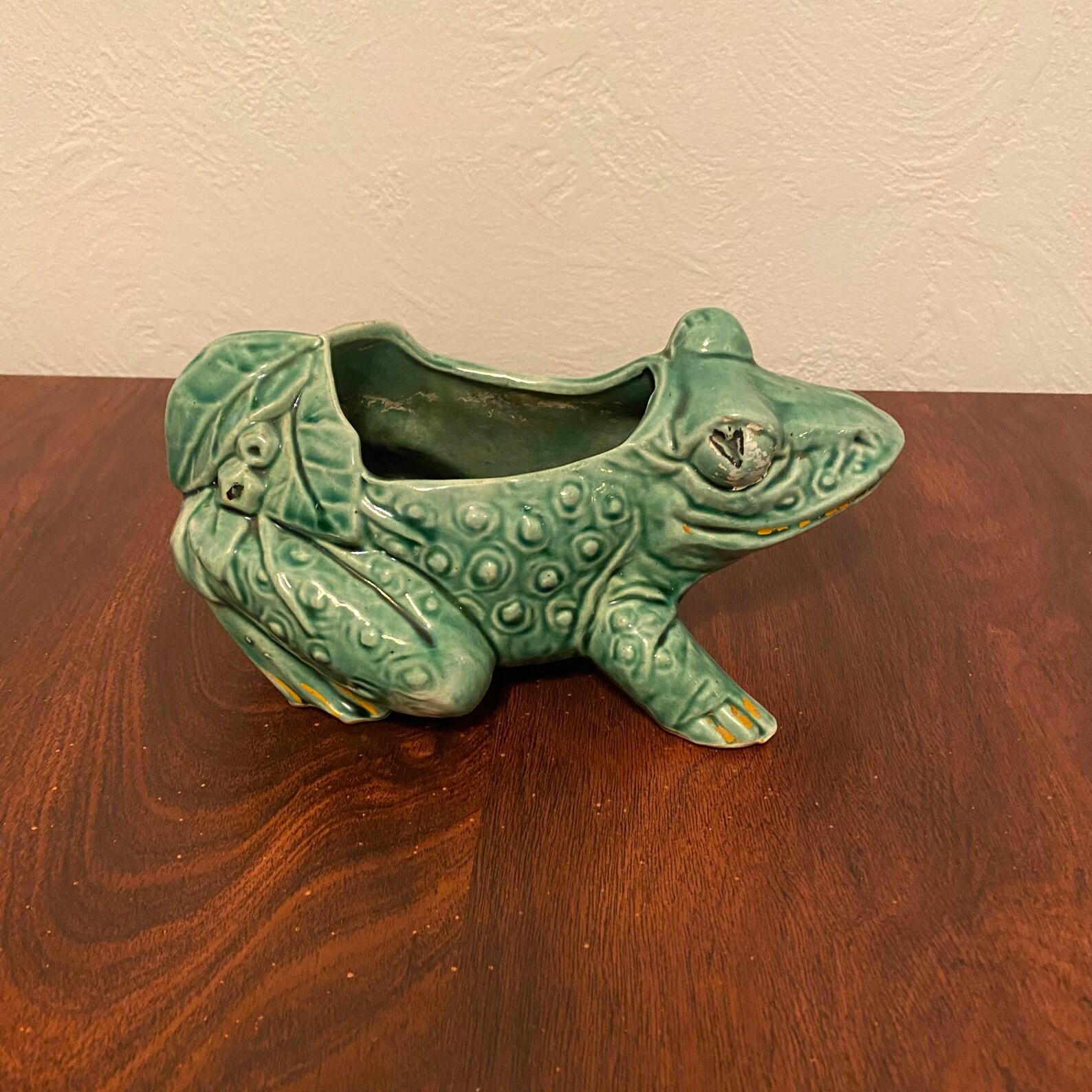 Vintage Mccoy Pottery Green Frog Planter W/ Leaves and Berries Etsy