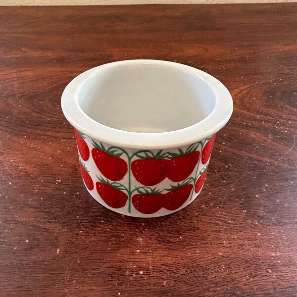 Vintage 1960’s Arabia Finland Strawberry Pattern Ceramic Jam Jar *No Lid