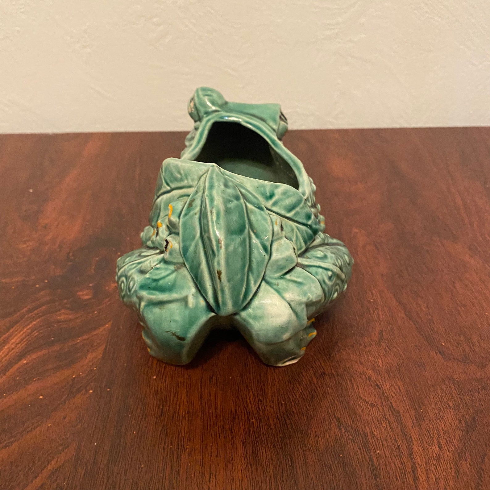 Vintage Mccoy Pottery Green Frog Planter W/ Leaves and Berries Etsy